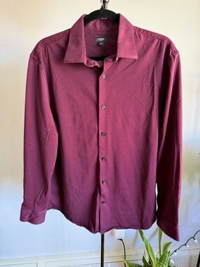 Express | Men’s Long Sleeve Burgundy Dress Shirt | Size Medium